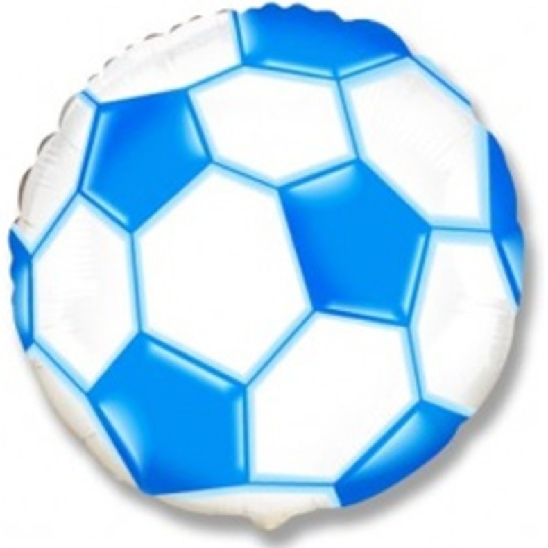 Шар с гелием  Круг Футбольный мяч (синий) с гелием