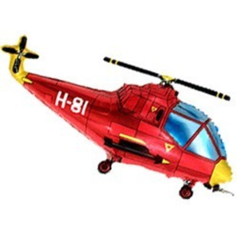 Шар с гелием Фигура Вертолет красный